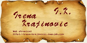 Irena Krajinović vizit kartica